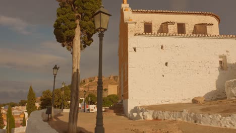 Chapel-Cristo-On-Top-Of-Calvary-Sagunto-During-Sunny-Day-In-Sagunto,-Valencia-Spain