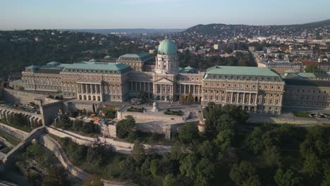 Aerial-View-of-Buda-Castle-on-Typical-Day-in-Hungarian-Capital-City