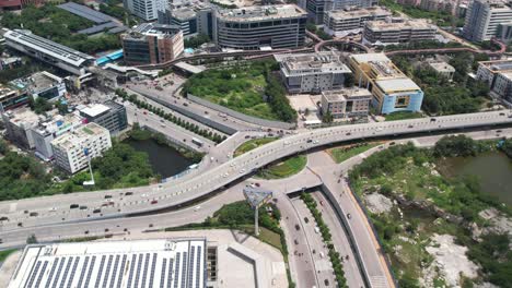 Cinematic-footage-of-highway-in-Hyderabad-near-IKEA-showroom