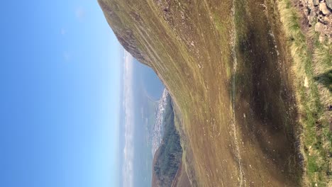Panoramic-overview-of-the-uplands-of-Mourne-forest,-half-way-climbing-the-mountain