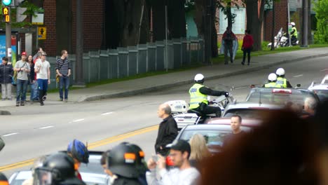 Police-Motorcycle-Officers-From-Special-Escort-Group-At-The-44th-G7-Summit-In-Quebec,-Canada