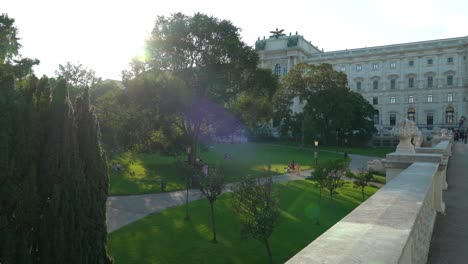 Entrance-to-The-Burggarten-Park-in-Vienna-on-a-Sunny-Evening