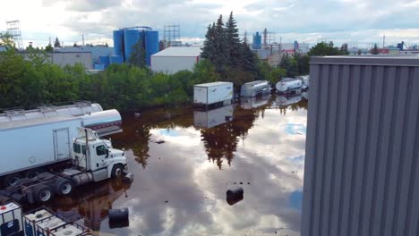 Aftermath-Of-Massive-Industrial-Fire-That-Burned-Oil-Factory-In-Toronto,-Canada