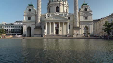 Water-Pool-near-The-Karlskirche--in-Vienna