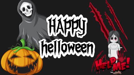 Halloween-Tarjetas-De-Felicitación-Espeluznante-Fantasma-Calabaza