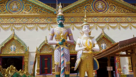 Famous-Burmese-Buddhist-Temple-in-Penang,-home-to-wonderfully-crafted-statues