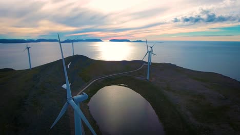 Windmills-for-electric-power-production-Havoygavelen-windmill-park-Norway