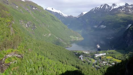 Geiranger-fjord,-Beautiful-Nature-Norway-Aerial-footage.