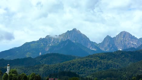 Hermoso-Paisaje-Natural-De-Los-Alpes.-Forggensee-Y-Schwangau,-Alemania,-Baviera