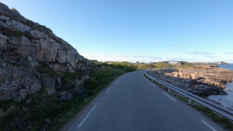 Driving-a-Car-on-a-Road-in-Norway-Lofoten-Reine