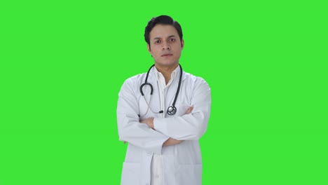 Porträt-Eines-Selbstbewussten-Indischen-Arztes-Auf-Grünem-Bildschirm