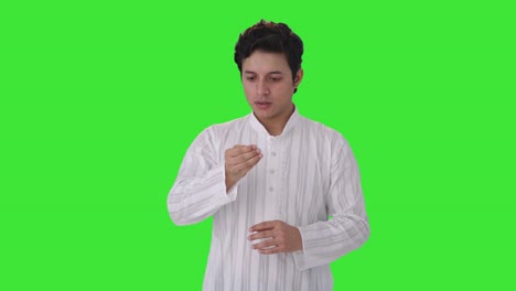 Sick-Indian-man-suffering-from-hair-fall-Green-screen