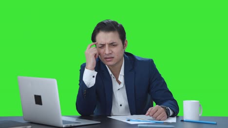 Confused-Indian-businessman-thinking-about-something-Green-screen
