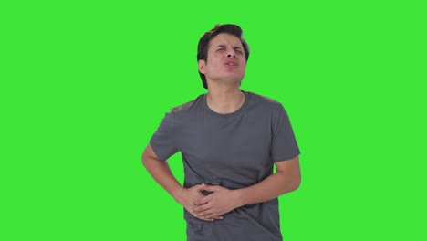 Indian-man-suffering-from-stomach-pain-Green-screen