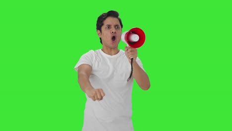 Angry-Indian-man-protesting-for-rights-Green-screen