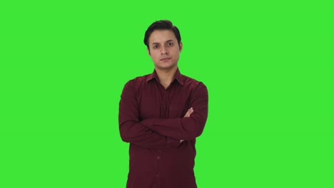 Porträt-Eines-Selbstbewussten-Indischen-Lehrers-Auf-Grünem-Bildschirm