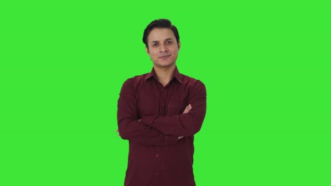 Portrait-of-Happy-Indian-teacher-Green-screen