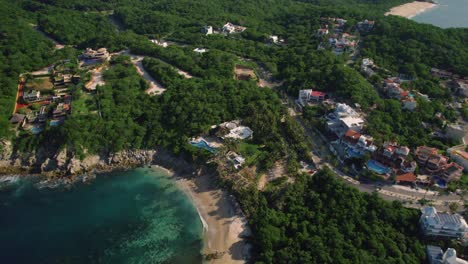 Captivating-aerial-view-of-resort-in-Huatulco-unveils-its-natural-beauty-in-all-its-splendor