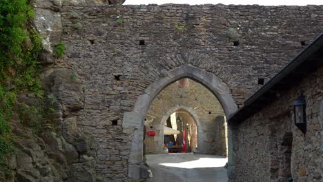 Zoom-in-of-Aggstein-Castle-Main-Entrance-Stone-Gates