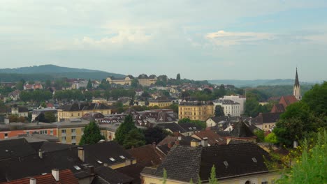 Melk-Abbey-on-the-Top-of-Mountain-on-a-Sunny-Day