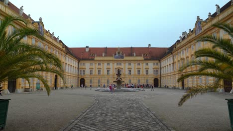 Baroque-Melk-Abbey-Inner-Yard-was-built-between-1702-and-1736-to-designs-by-Jakob-Prandtauer