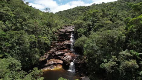 aerial-view-Calisto-Waterfall,-Vale-do-Pati,-Chapada-Diamantina,-Bahia,-Brazil