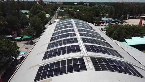 Aerial-View-of-Solar-Panels-on-Modern-Building-Roof