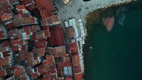 Aerial-top-shot-of-old-town-of-Rovinj