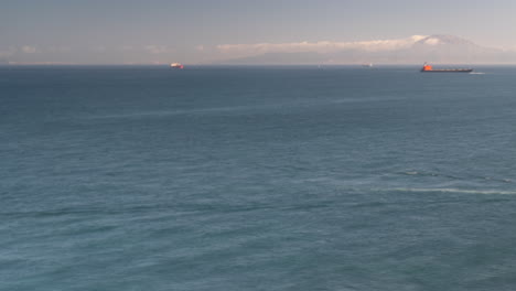 Ship-traffic-near-Spain-coastline,-time-lapse-view