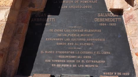 Ambrosetti-and-Debenedetti-monument-is-a-reminder-of-the-importance-of-their-work-for-Argentine-archaeology,-Provincia-de-Jujuy,-Argentina