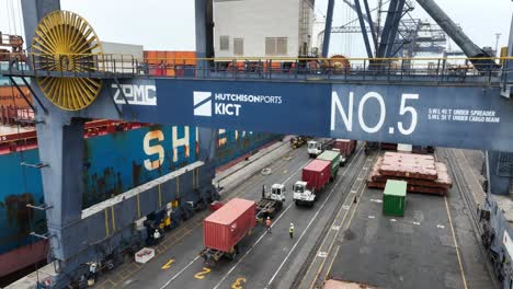 Drone-footage-of-an-industrial-sea-port-at-Karachi-while-men-working