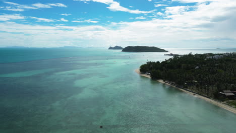 Ko-Pha-Ngan-Island-Coastline-With-Clear-Waters-On-A-Sunny-Day-In-Thailand