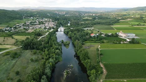 Ardèche,-Frankreich,-Landschaft,-Luftbild,-Flusslandschaft