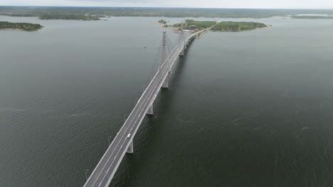 Cable-stayed-Replot-Bridge-In-Korsholm-Near-Vaasa,-Finland-During-Cloudy-Day