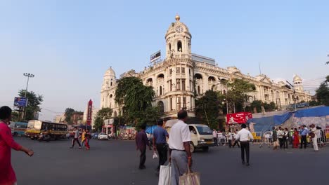Material-De-Archivo-Del-Mercado-De-Carreteras-De-La-Ciudad-De-Kolkata-Y-Personas