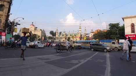 Stock-footage-of-Kolkata-City-road-market-and-people