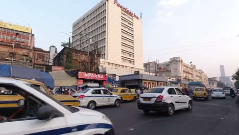 Material-De-Archivo-De-La-Carretera-Y-El-Edificio-De-La-Ciudad-De-La-Calle-Kolkata