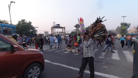 Stock-footage-of-Kolkata-City-Road-Street-and-people