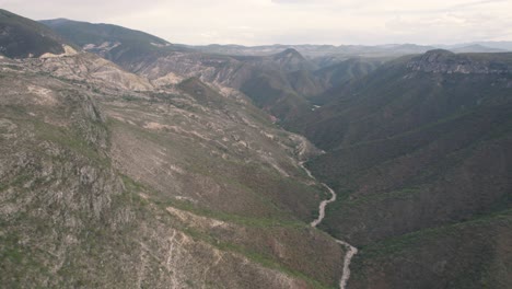Aerial-view-of-a-road-amidst-mountains-in-Mexico