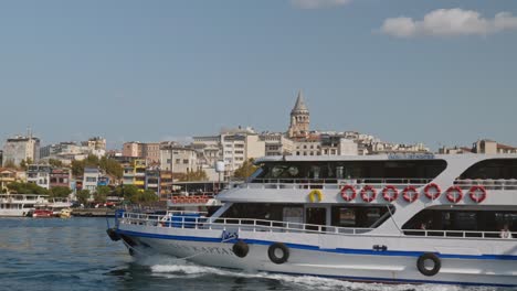 Busy-ferry-boats-cruise-congested-Eminonu-Golden-Horn-Galata-waters