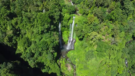 Aerial-4K-Drone-Footage:-Majestic-Sekumpul-and-Fiji-Waterfalls,-Singaraja,-North-Bali