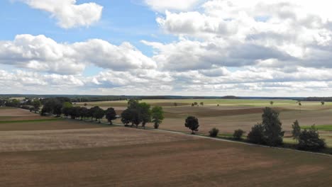 Luftaufnahme-Von-Getreidefeldern-Und-Einem-See-Im-Ländlichen-Gebiet-Von-Borowy-Młyn-In-Der-Kaschubei,-Woiwodschaft-Pommern,-Polen