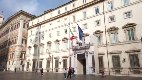 Chigi-Palace-in-Rome,-seat-of-the-Council-of-Ministers-and-the-official-residence-of-the-Prime-Minister-of-Italy-located-in-the-square-Piazza-Colonna