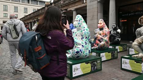 Fotografías-De-Los-Gorilas-En-Covent-Garden,-Londres,-Reino-Unido.