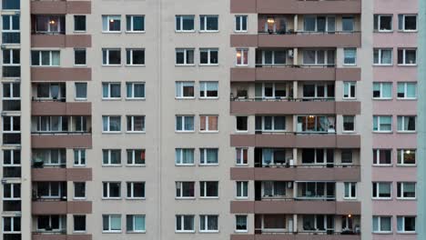 Time-lapse-from-day-to-night-of-a-decay-soviet-era-apartment-in-Poland,-Eastern-Europe