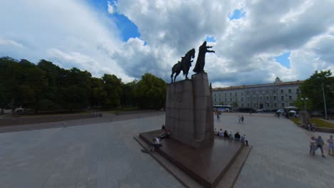 Denkmal-Für-Großherzog-Gediminas-In-Vilnius,-Litauen