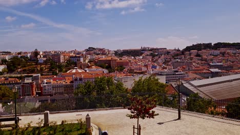Vista-Del-Paisaje-Urbano-De-Lisboa,-Su-Arquitectura-Y-Lugares-Para-Relajarse.