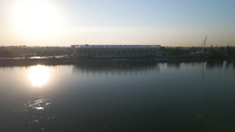 Boom-Shot-Enthüllt-Das-Nationale-Sportzentrum-In-Budapest,-Ungarn