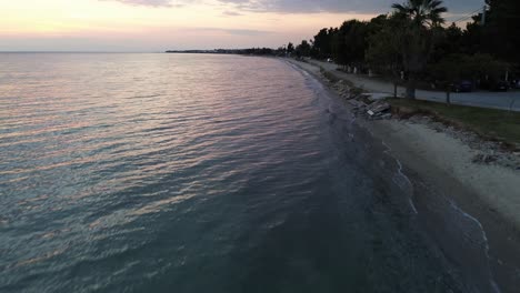 Flogita-Halkidiki:-Aerial-Sunset-Over-the-Aegean-in-4K