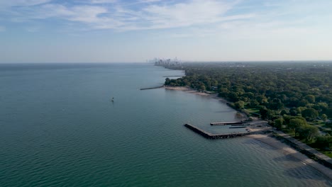 Vídeo-Aéreo-Panorámico-De-Alta-Resolución-En-4k-Con-Drones-De-Evanston-Y-Sus-Orillas-Del-Lago-Michigan